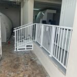 Metal railing with ladder